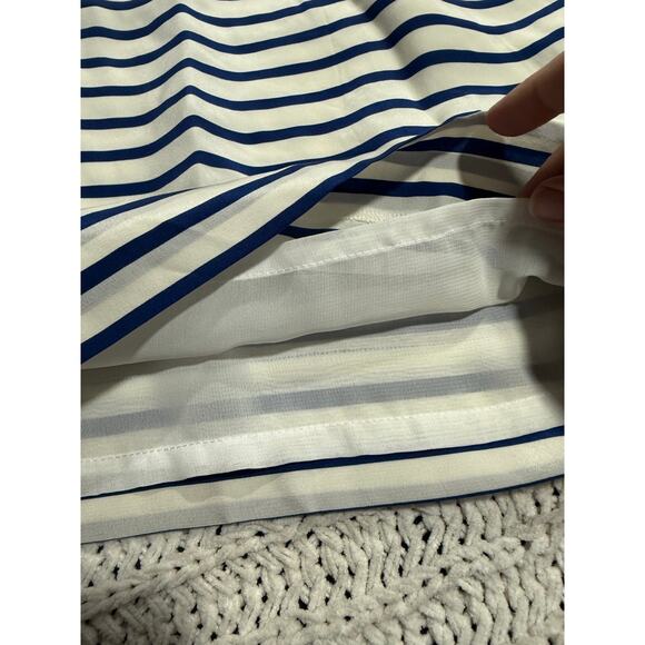 J. Crew Nautical Dress Silk Elastic Waist Striped Size 0 Blue White Sleeveless - Picture 10 of 10